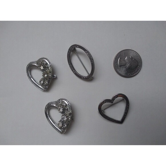 4 Pins Brooches Silver Tone - Picture 3 of 3